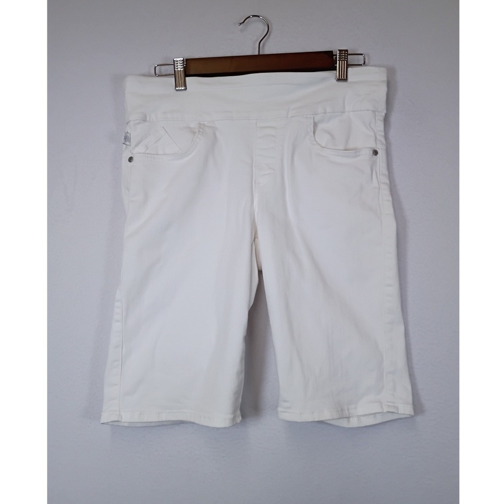Minimalist Rock & Republic Womens 12 White Fever Pull On Slimming Denim Shorts